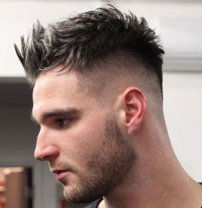 Short Messy Spiked Up Hair with Fade