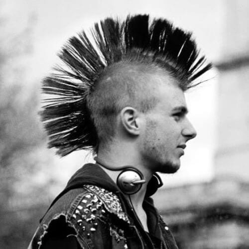 Fanned Mohawk Punk Hairstyles for Guys