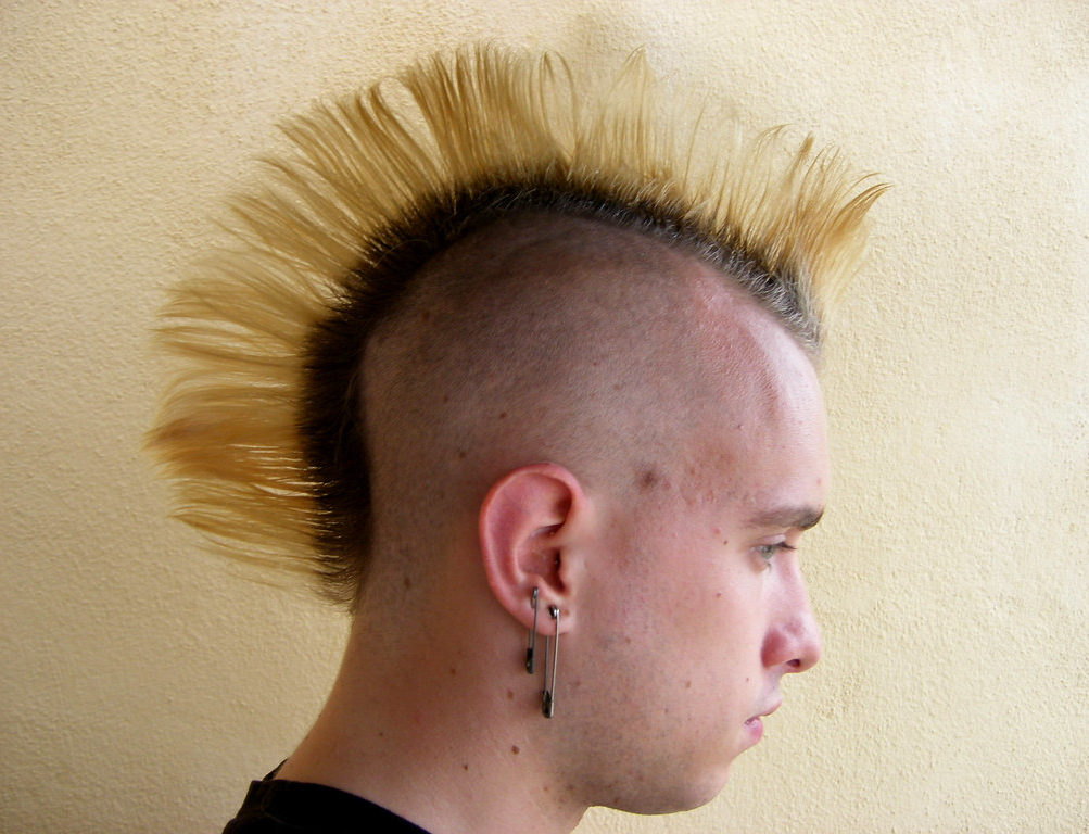 Mens Punk Hairstyles Fanned Mohawk