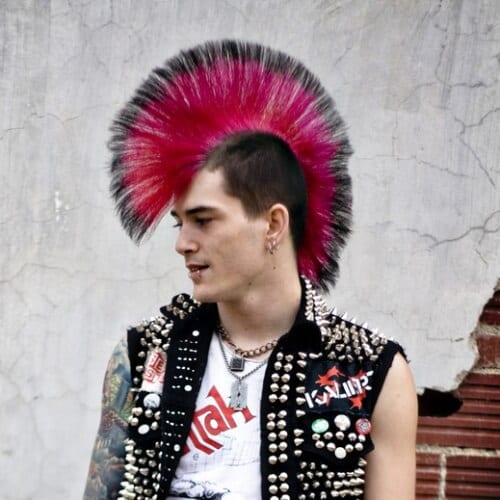 Pink Mohawk with Black Tips