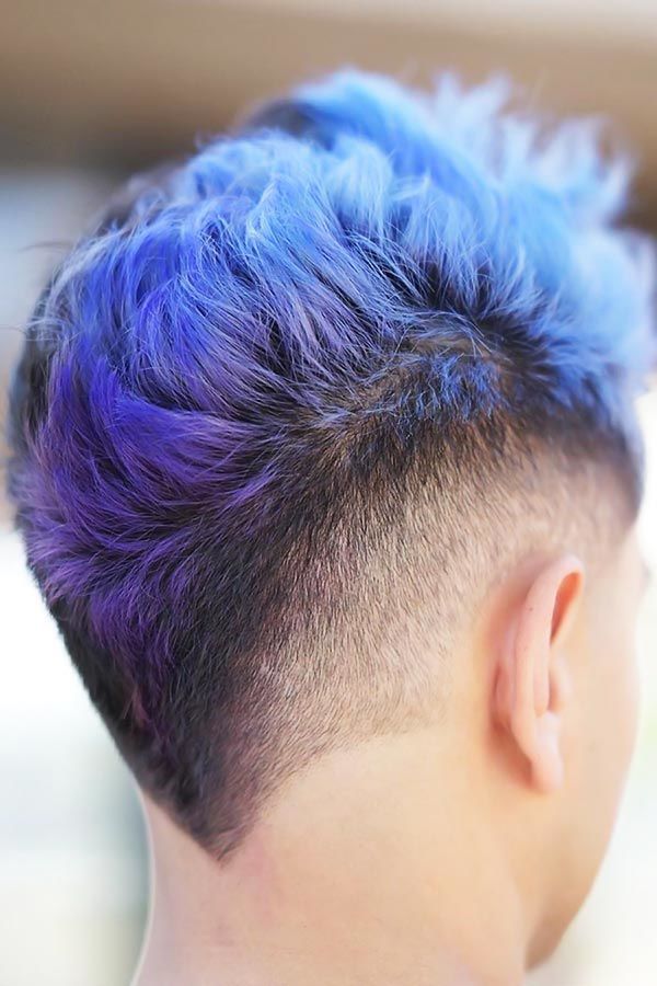 Purple Toned Hair And Tapered Sides