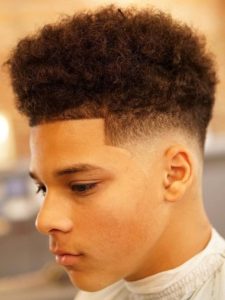 Natural Mid Top Fade Haircut for Black Men
