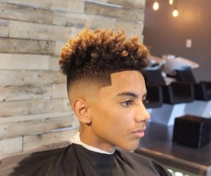 Natural Mid Top Fade Haircut for Black Men