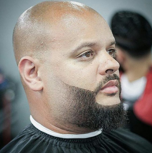fat guys haircuts Bald-Head-with-Faded-Beard.