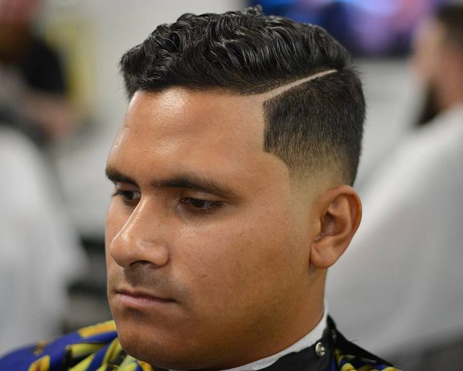 fat guys haircuts Tapered-Wavy-Top-with-Side-Part
