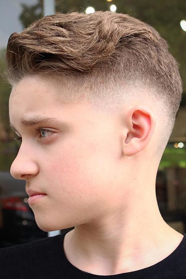 boys haircuts Neat Push Back with Faded Sides