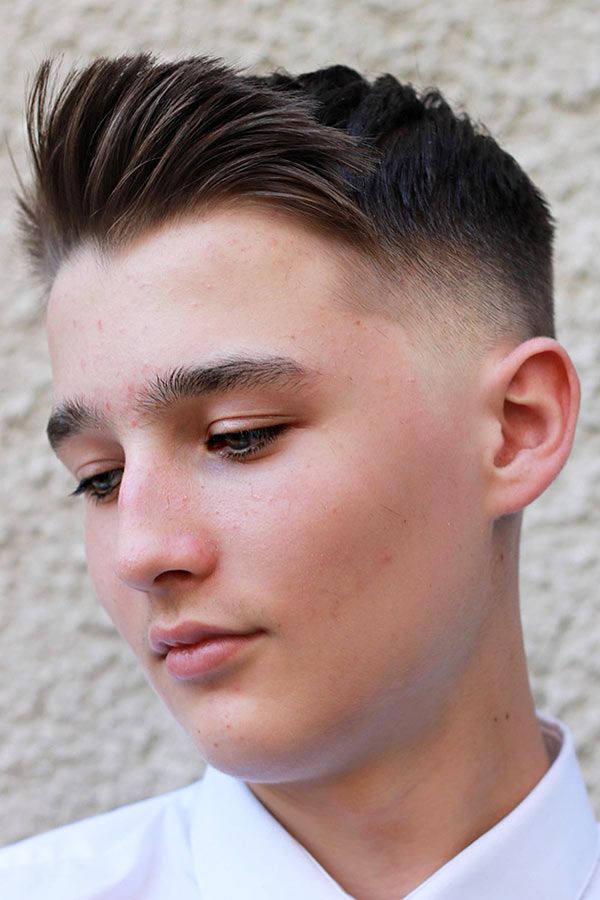 boys haircuts Side Styled Top With Faded Sides