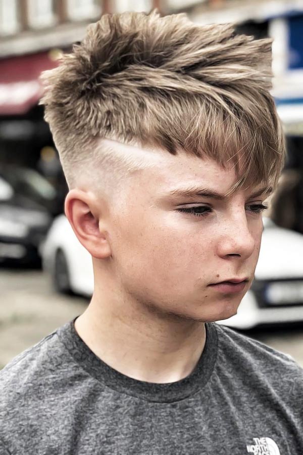 Fade boys haircuts With Angular Fringe
