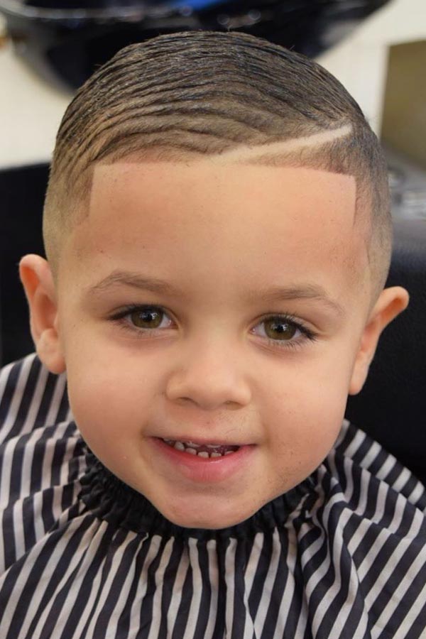 Textured Little boys haircuts Buzz With Line Up