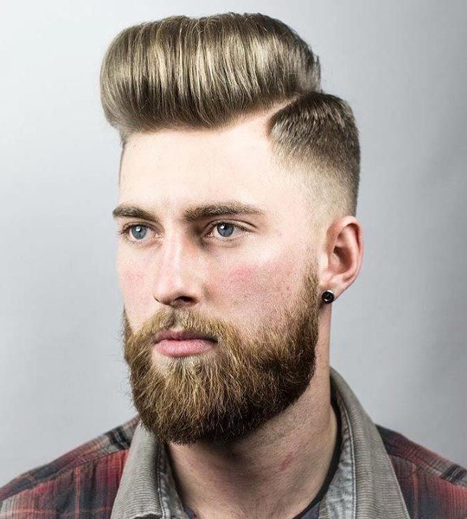 high Skin Fade With Pompadour