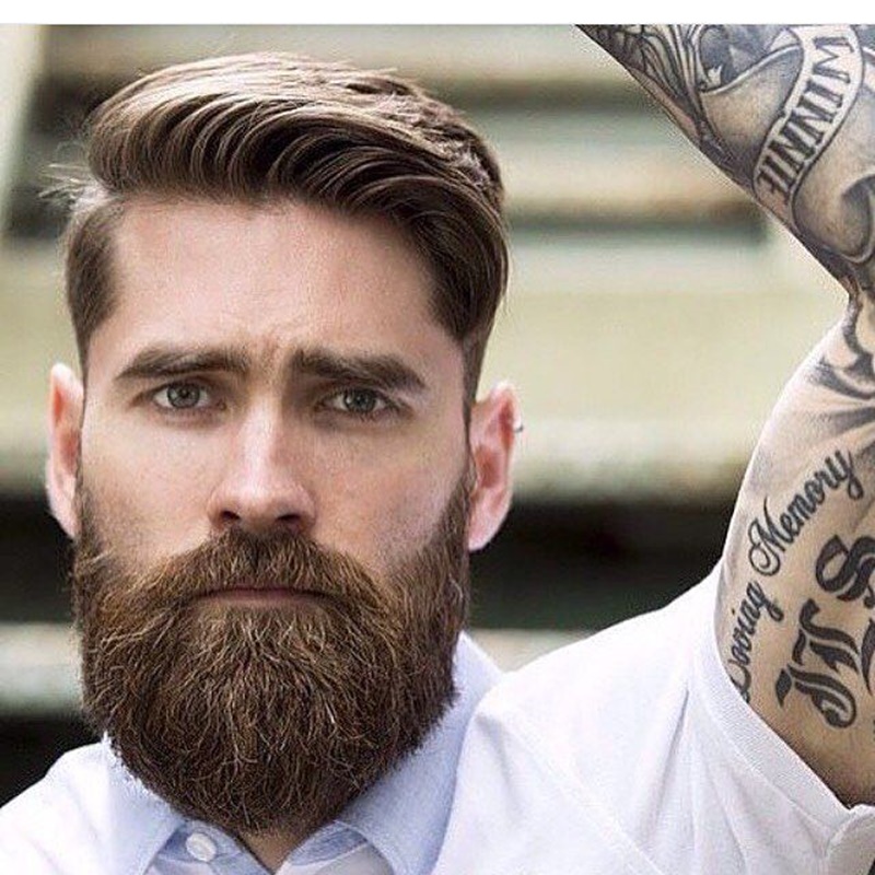 Comb Over With Beard Men hairstyle